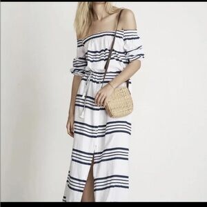 FAITHFULL THE BRAND ‘Goa’ Blue/White Striped Shirt Dress size US 4